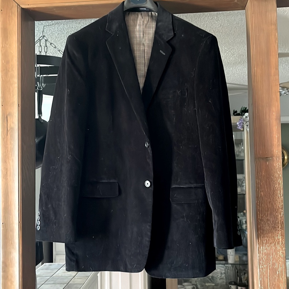 Corduroy Saddlebred Mens Blazer Black NWOT